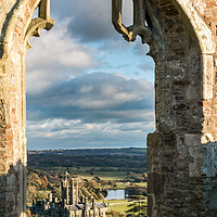 Buy canvas prints of Margam Castle, viewed from Hen Eglwys Chapel. by Richard Morgan