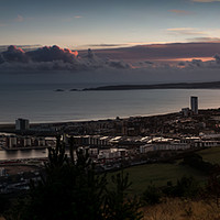 Buy canvas prints of Sunset over Swansea Bay by Richard Morgan