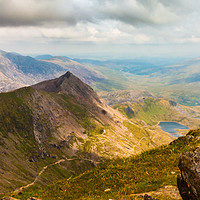 Buy canvas prints of Mount Snowdon overlooking Crib Goch by Richard Morgan