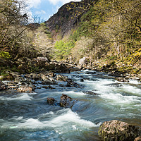 Buy canvas prints of Aberglaslyn Pass and the Glaslyn river near Beddge by Richard Morgan