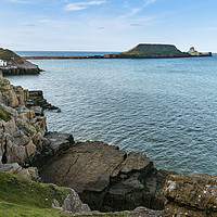 Buy canvas prints of Worms Head, Rhossili, Gower, South Wales. by Richard Morgan