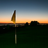 Buy canvas prints of Golf Green, flag by Richard Morgan