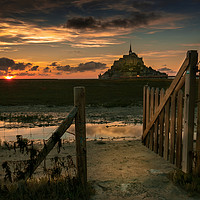 Buy canvas prints of Through the gate at Mont St Michel, France. by Richard Morgan