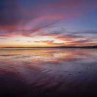 Buy canvas prints of Swansea Bay Sunset with the Meridian Tower. by Richard Morgan