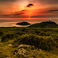Buy canvas prints of Strumble Head Lighthouse, sunset by Richard Morgan