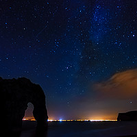 Buy canvas prints of Durdle Door, the Milky way and the meteor by Anthony Simpson