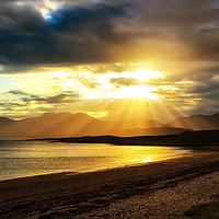 Buy canvas prints of Golden rays of Cuil Bay  by Anthony Simpson