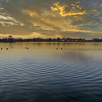 Buy canvas prints of Sunset Lake view by simon alun hark
