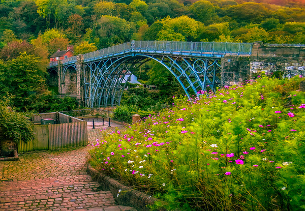  Ironbridge on the River Severn in Shropshire Picture Board by simon alun hark