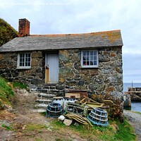 Buy canvas prints of Mullion harbour Fisherman's cottage by Alexandra Stevens