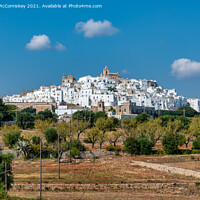 Buy canvas prints of Hilltop town of Ostuni in Puglia, Southern Italy by Angus McComiskey