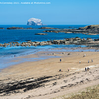 Buy canvas prints of Milsey Bay Beach North Berwick and Bass Rock by Angus McComiskey