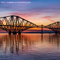 Buy canvas prints of Forth Rail Bridge at sunset by Angus McComiskey