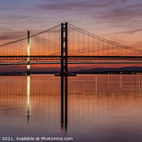 Buy canvas prints of Forth Road Bridges at sunset by Angus McComiskey