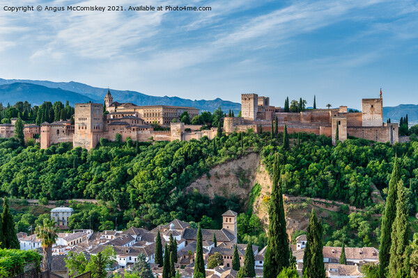 Daybreak at Alhambra Palace Granada Picture Board by Angus McComiskey