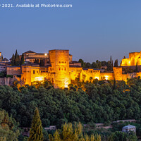 Buy canvas prints of Alhambra Palace Granada at dusk by Angus McComiskey