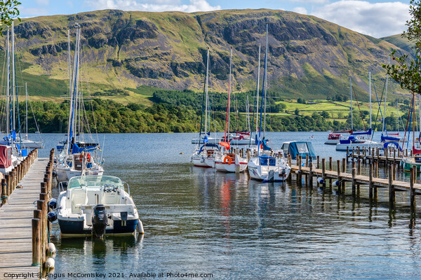Yachts moored at Fair Field Marina on Ullswater Picture Board by Angus McComiskey