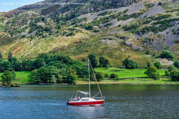 Yacht motoring south on Ullswater Picture Board by Angus McComiskey