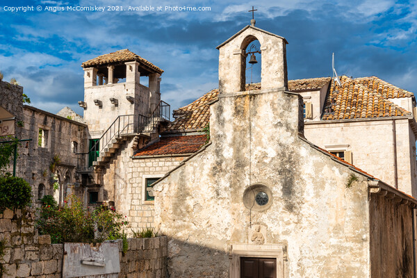 Church of All Saints and Marco Polo Tower, Korcula Picture Board by Angus McComiskey