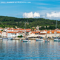 Buy canvas prints of Vela Luka seafront on Korcula Island, Croatia by Angus McComiskey
