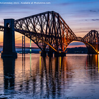 Buy canvas prints of Forth Rail Bridge at dusk by Angus McComiskey