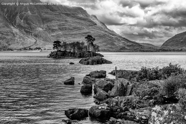 Early morning on Upper Loch Torridon (mono) Picture Board by Angus McComiskey