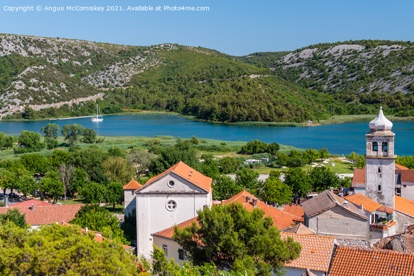 Krka River from Skradin viewpoint, Croatia Picture Board by Angus McComiskey