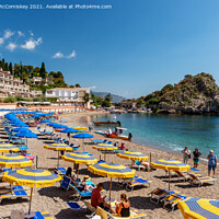 Buy canvas prints of Mazzaro Beach looking north, Taormina, Sicily by Angus McComiskey