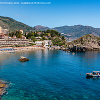Buy canvas prints of Bay of Mazzaro, Taormina, Sicily by Angus McComiskey