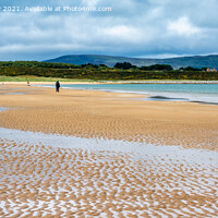 Buy canvas prints of Panoramic view of Dornoch beach in Sutherland by Angus McComiskey