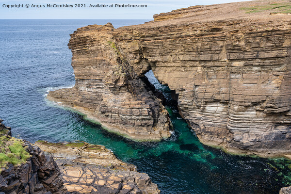 Rock arch near Brough of Bigging, Orkney Mainland Picture Board by Angus McComiskey