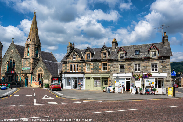 The Square, Aberfeldy Picture Board by Angus McComiskey