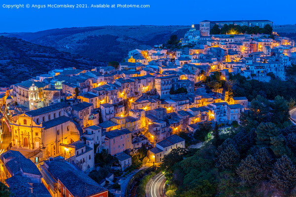 Ragusa lower town by night, Sicily Picture Board by Angus McComiskey