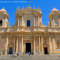 Buy canvas prints of Baroque façade of Noto Cathedral, Sicily by Angus McComiskey