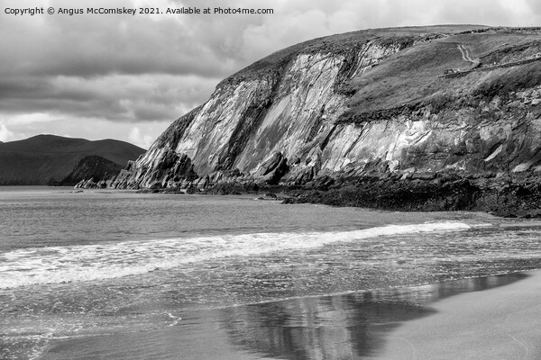 Dunmore Head Cliffs on the Dingle Peninsula mono Picture Board by Angus McComiskey