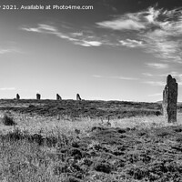Buy canvas prints of Ring of Brodgar stone circle, Mainland Orkney mono by Angus McComiskey