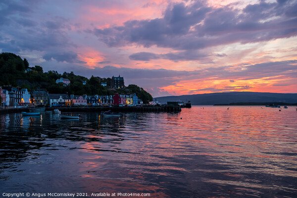 Daybreak at Tobermory harbour Picture Board by Angus McComiskey