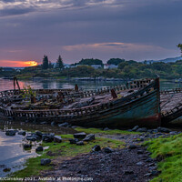 Buy canvas prints of Abandoned fishing boats at Salen Bay at daybreak by Angus McComiskey