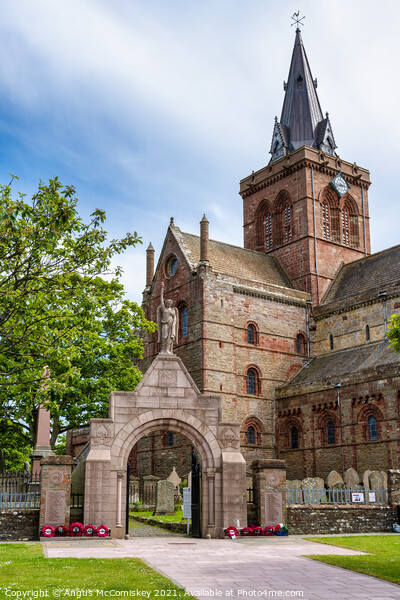 Great War Memorial Gateway and St Magnus Cathedral Picture Board by Angus McComiskey