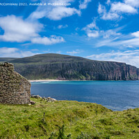Buy canvas prints of Ruined cottage overlooking Rackwick Bay, Orkney by Angus McComiskey