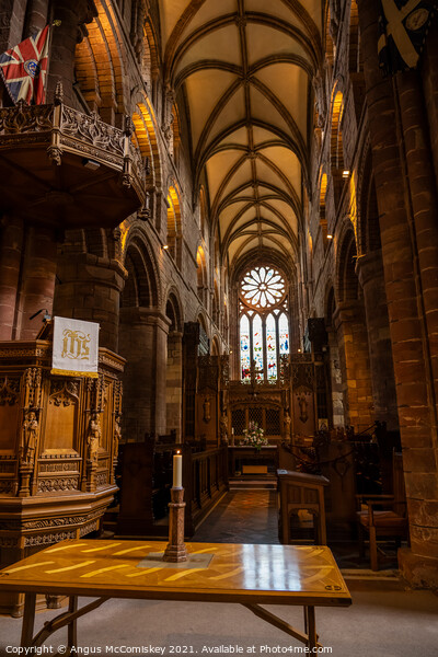 Interior of St Magnus Cathedral, Kirkwall Picture Board by Angus McComiskey