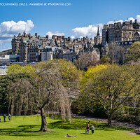 Buy canvas prints of Princes Street Gardens and Edinburgh Old Town by Angus McComiskey