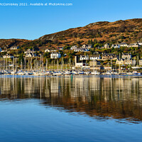 Buy canvas prints of Tarbert reflections on Loch Fyne, Argyll by Angus McComiskey