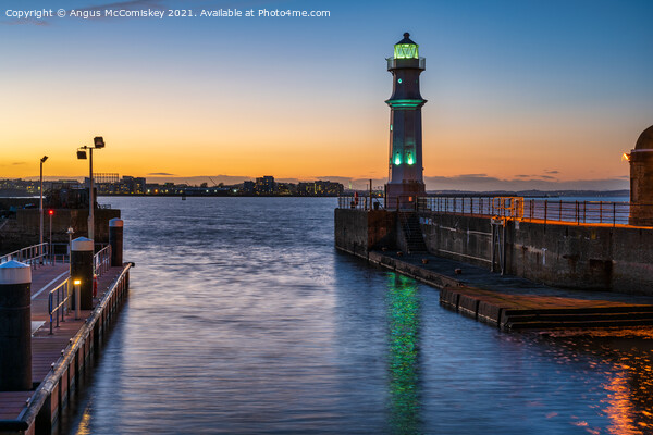 Dusk at Newhaven Lighthouse, Edinburgh Picture Board by Angus McComiskey