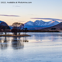 Buy canvas prints of Frozen Loch Droma with An Teallach in distance by Angus McComiskey