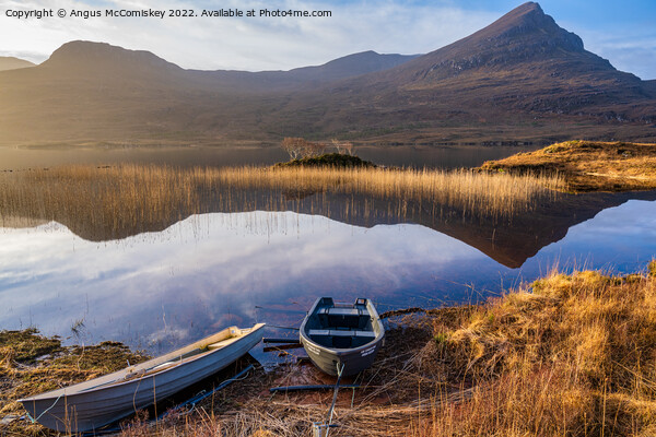 Beached fishermen’s boats on Loch Lurgainn Picture Board by Angus McComiskey