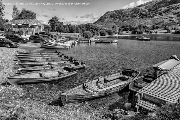 St Patrick’s Boat Landing Ullswater mono Picture Board by Angus McComiskey