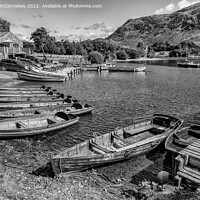 Buy canvas prints of St Patrick’s Boat Landing Ullswater mono by Angus McComiskey