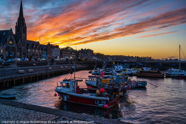 Dramatic sunset at Newhaven Harbour, Edinburgh Picture Board by Angus McComiskey
