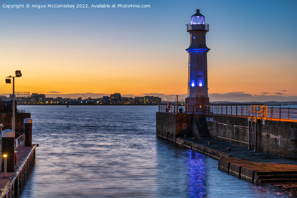 Newhaven Lighthouse at dusk, Edinburgh Picture Board by Angus McComiskey